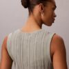 Glattes Tanktop aus Baumwollripp mit Knopfleiste