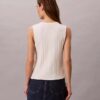 Glattes Tanktop aus Baumwollripp mit Knopfleiste