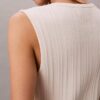 Glattes Tanktop aus Baumwollripp mit Knopfleiste