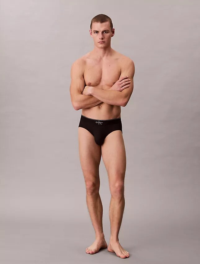 Grafischer Monogram-Stretch-Hüftslip aus Microfiber Grafischer Monogram-Stretch-Hüftslip aus Microfiber