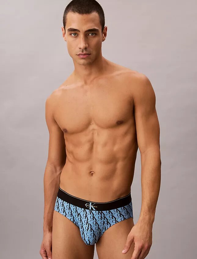 Grafischer Monogram-Stretch-Hüftslip aus Microfiber Grafischer Monogram-Stretch-Hüftslip aus Microfiber