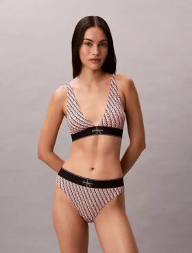 Grafisches Monogram, Microfiber-Stretch, leicht gefüttert, Triangel-Bralette Grafisches Monogram, Microfiber-Stretch, leicht gefüttert, Triangel-Bralette