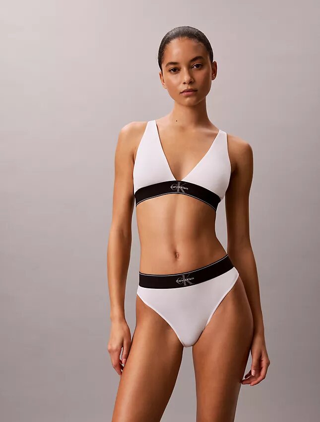 Grafisches Monogram, Microfiber-Stretch, leicht gefüttert, Triangel-Bralette Grafisches Monogram, Microfiber-Stretch, leicht gefüttert, Triangel-Bralette