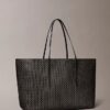 Große Tasche mit durchgehendem Emblem-Logo und Beutel Große Tasche mit durchgehendem Emblem-Logo und Beutel