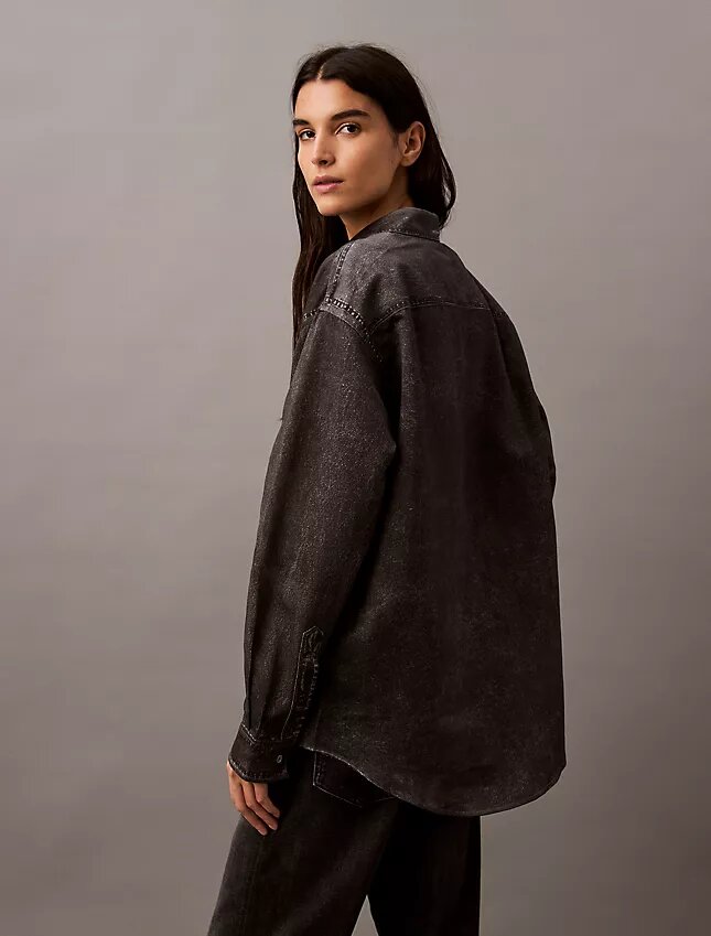 Hemd mit Denim-Print und Knopfleiste Hemd mit Denim-Print und Knopfleiste
