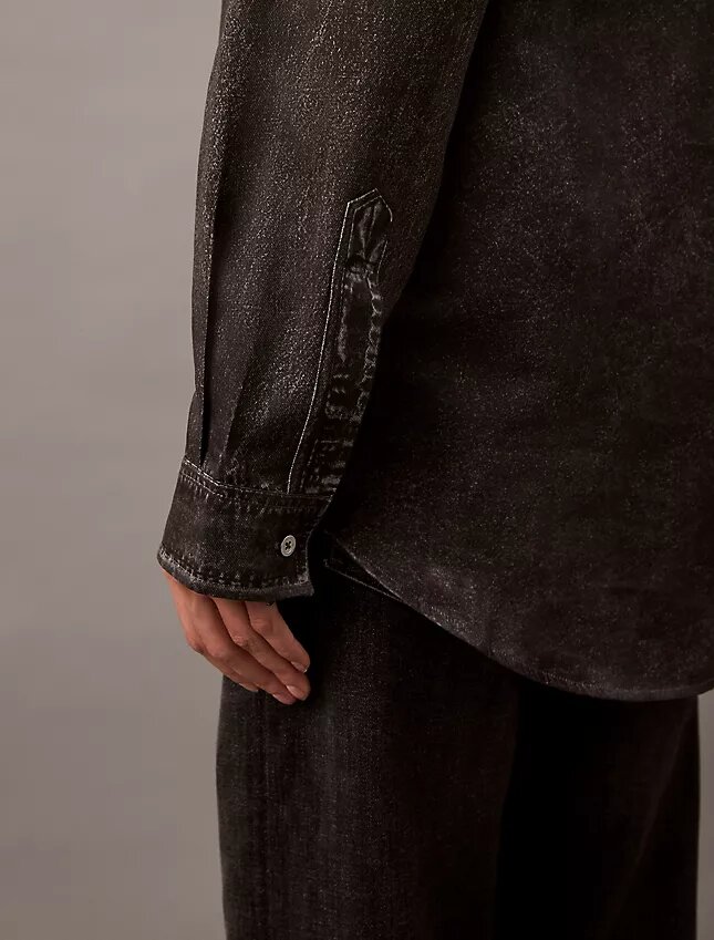 Hemd mit Denim-Print und Knopfleiste Hemd mit Denim-Print und Knopfleiste