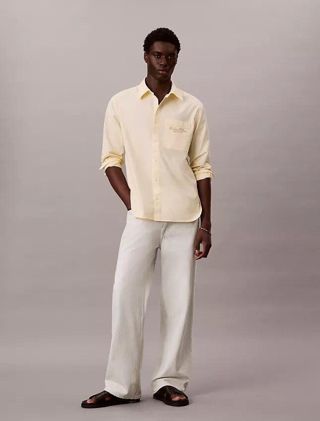 Hemd mit Logo-Grafik aus gewaschenem Oxford-Stoff mit Button-Down-Kragen Hemd mit Logo-Grafik aus gewaschenem Oxford-Stoff mit Button-Down-Kragen
