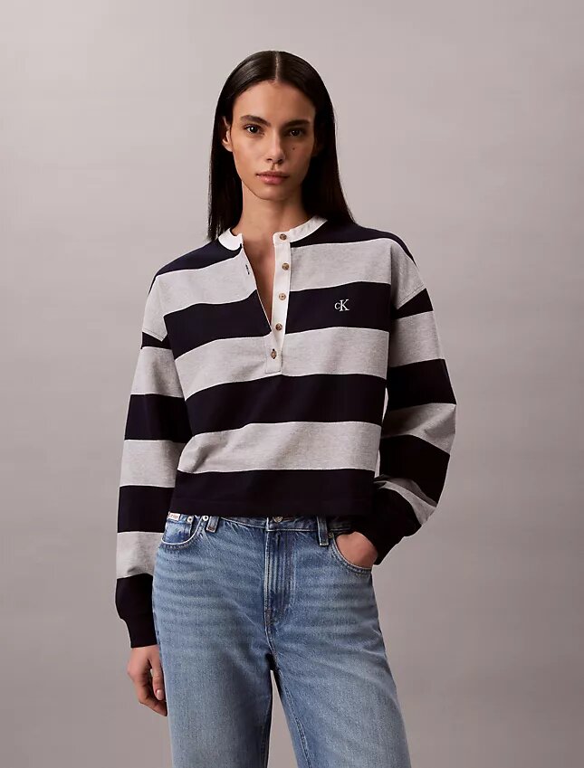 Henley-Oberteil mit Varsity-Streifen Henley-Oberteil mit Varsity-Streifen