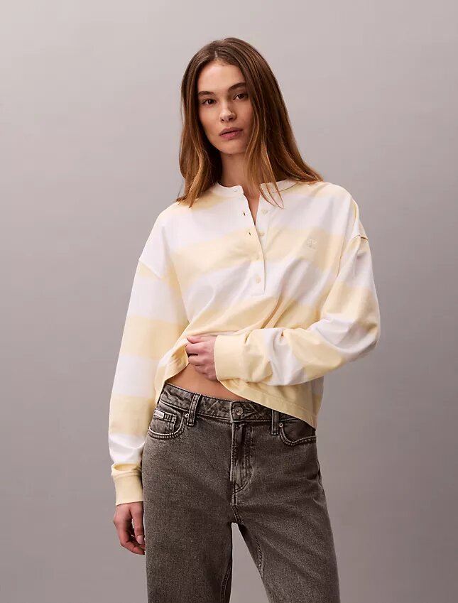 Henley-Oberteil mit Varsity-Streifen Henley-Oberteil mit Varsity-Streifen