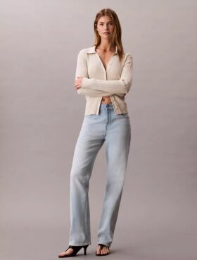 High-Waist-Jeans mit geradem Bein High-Waist-Jeans mit geradem Bein