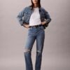 High-Waist-Jeans mit geradem Bein