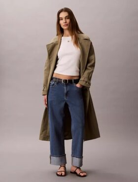 High-Waist-Jeans mit geradem Bein