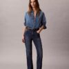 High-Waist-Jeans mit geradem Bein