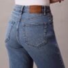 High-Waist-Jeans mit geradem Bein