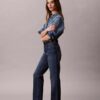 High-Waist-Jeans mit geradem Bein
