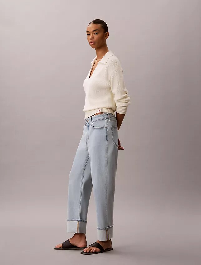High-Waist-Jeans mit geradem Bein High-Waist-Jeans mit geradem Bein