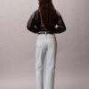 High-Waist-Jeans mit geradem Bein