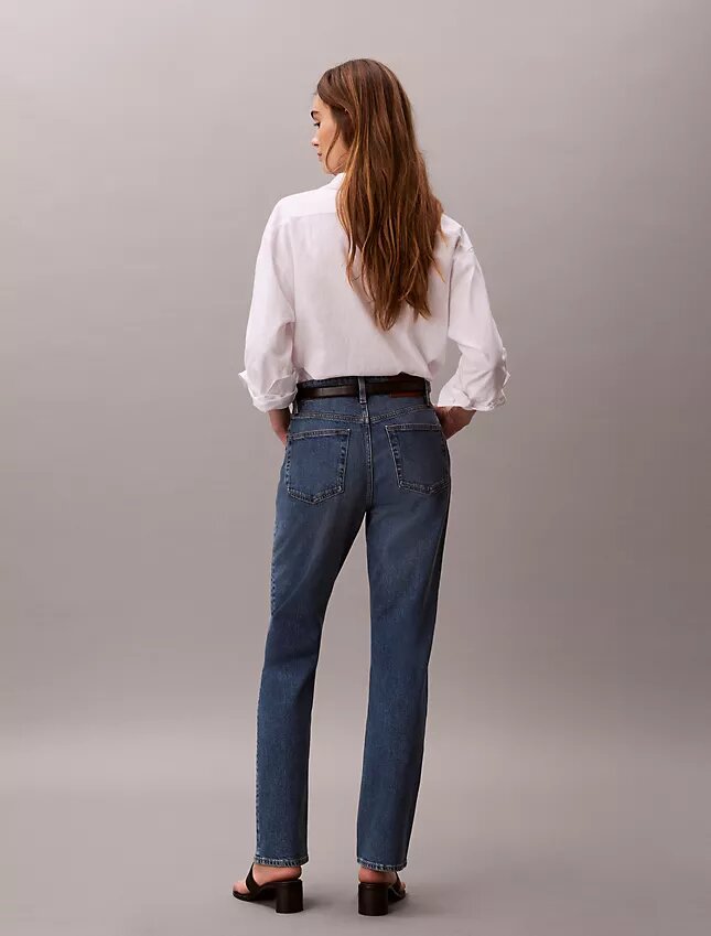 High-Waist-Jeans mit geradem Bein High-Waist-Jeans mit geradem Bein