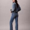 High-Waist-Jeans mit geradem Bein