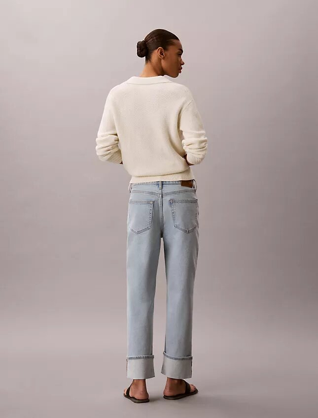 High-Waist-Jeans mit geradem Bein High-Waist-Jeans mit geradem Bein