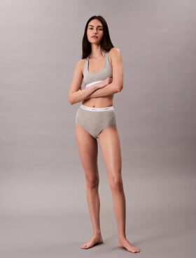 Hoch geschnittener Slip aus Cotton Stretch-Rippstoff