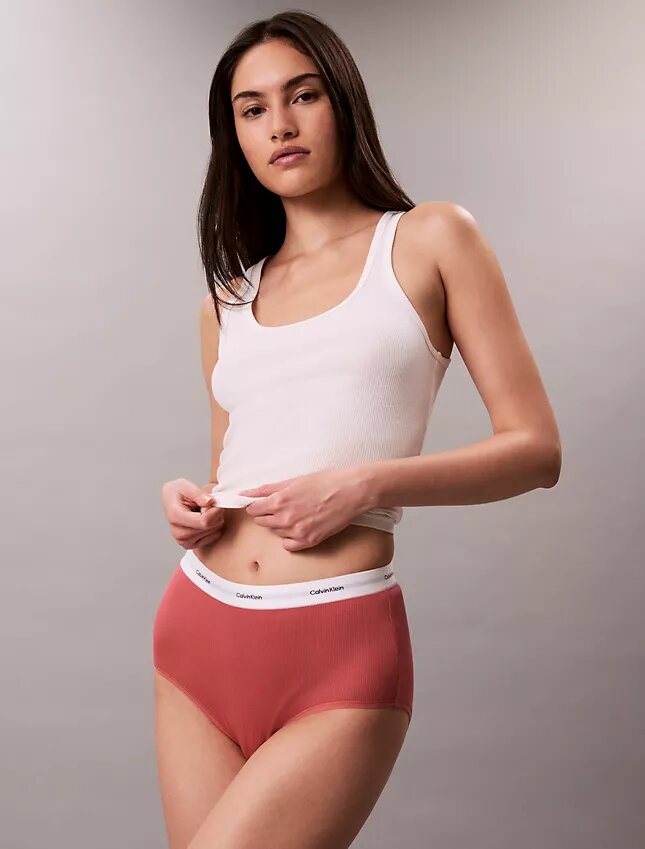 Hoch geschnittener Slip aus Cotton Stretch-Rippstoff Hoch geschnittener Slip aus Cotton Stretch-Rippstoff