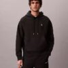 Hochwertiger, lockerer Monogram-Fleece-Hoodie aus Frottee Hochwertiger, lockerer Monogram-Fleece-Hoodie aus Frottee