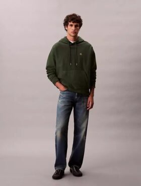 Hochwertiger, lockerer Monogram-Fleece-Hoodie aus Frottee