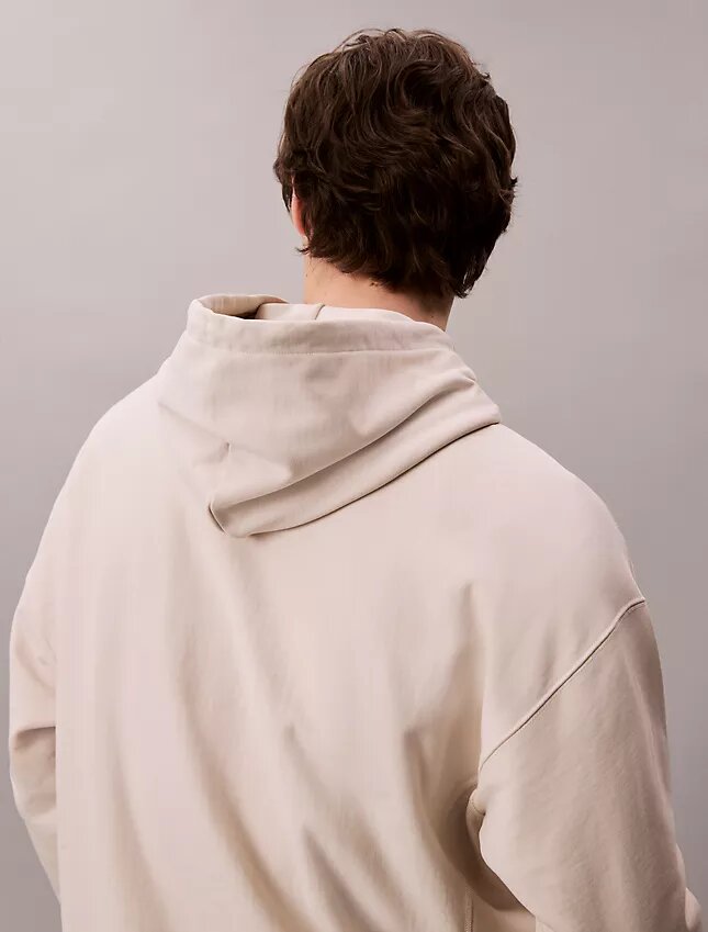 Hochwertiger, lockerer Monogram-Fleece-Hoodie aus Frottee Hochwertiger, lockerer Monogram-Fleece-Hoodie aus Frottee