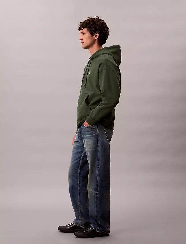 Hochwertiger, lockerer Monogram-Fleece-Hoodie aus Frottee Hochwertiger, lockerer Monogram-Fleece-Hoodie aus Frottee