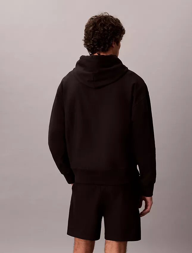 Hochwertiger, lockerer Monogram-Fleece-Hoodie aus Frottee Hochwertiger, lockerer Monogram-Fleece-Hoodie aus Frottee