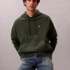 Hochwertiger, lockerer Monogram-Fleece-Hoodie aus Frottee Hochwertiger, lockerer Monogram-Fleece-Hoodie aus Frottee