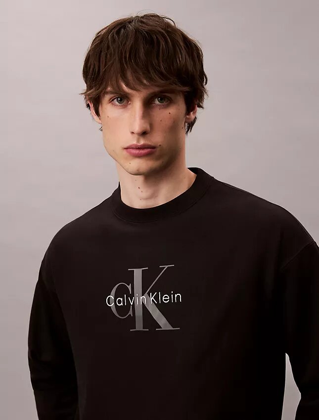 Hochwertiges Frottee-Sweatshirt mit Monogram-Logo Hochwertiges Frottee-Sweatshirt mit Monogram-Logo
