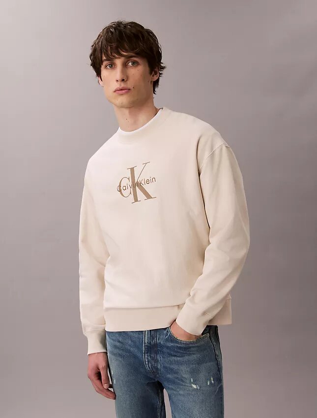 Hochwertiges Frottee-Sweatshirt mit Monogram-Logo Hochwertiges Frottee-Sweatshirt mit Monogram-Logo
