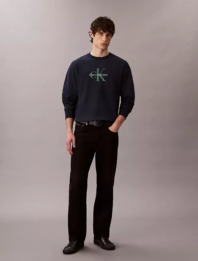 Hochwertiges Frottee-Sweatshirt mit Monogram-Logo Hochwertiges Frottee-Sweatshirt mit Monogram-Logo