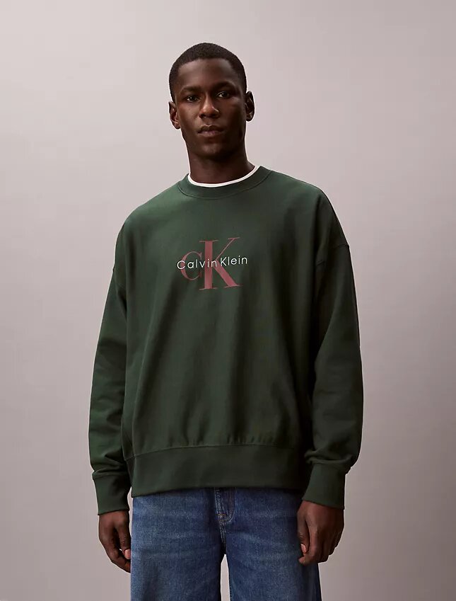 Hochwertiges Frottee-Sweatshirt mit Monogram-Logo Hochwertiges Frottee-Sweatshirt mit Monogram-Logo