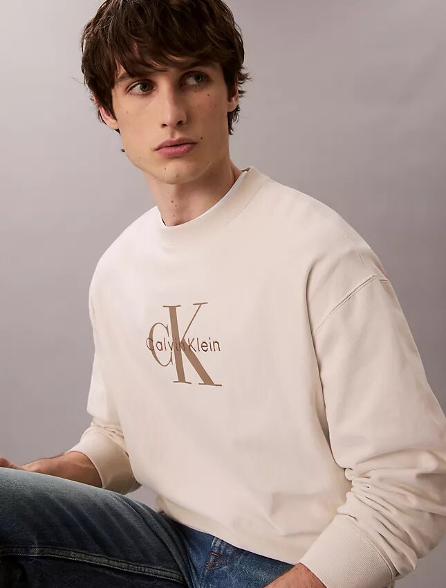 Hochwertiges Frottee-Sweatshirt mit Monogram-Logo Hochwertiges Frottee-Sweatshirt mit Monogram-Logo