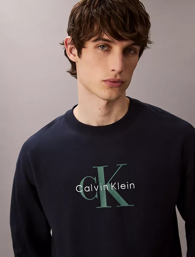 Hochwertiges Frottee-Sweatshirt mit Monogram-Logo Hochwertiges Frottee-Sweatshirt mit Monogram-Logo
