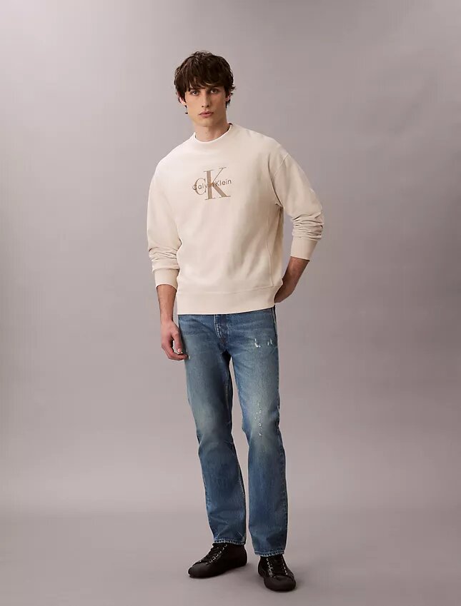 Hochwertiges Frottee-Sweatshirt mit Monogram-Logo Hochwertiges Frottee-Sweatshirt mit Monogram-Logo
