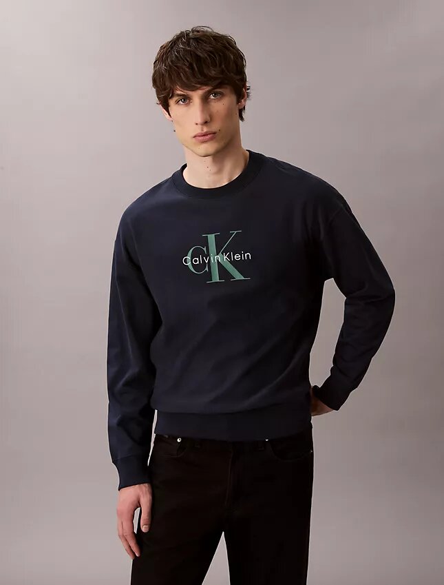 Hochwertiges Frottee-Sweatshirt mit Monogram-Logo Hochwertiges Frottee-Sweatshirt mit Monogram-Logo
