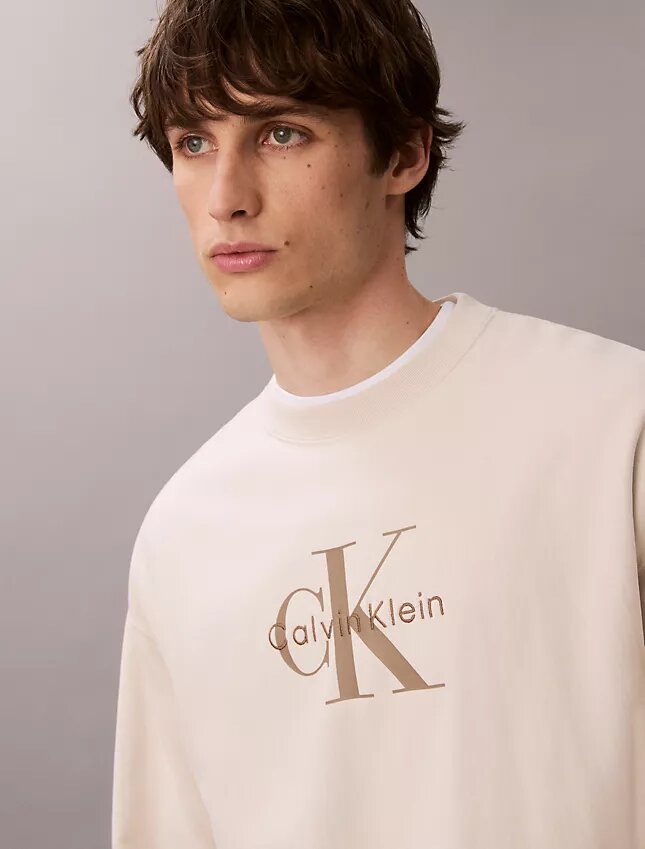Hochwertiges Frottee-Sweatshirt mit Monogram-Logo Hochwertiges Frottee-Sweatshirt mit Monogram-Logo