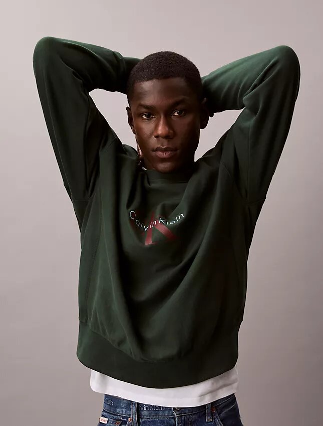 Hochwertiges Frottee-Sweatshirt mit Monogram-Logo Hochwertiges Frottee-Sweatshirt mit Monogram-Logo