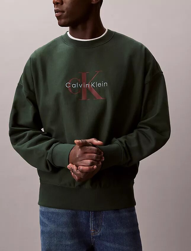 Hochwertiges Frottee-Sweatshirt mit Monogram-Logo Hochwertiges Frottee-Sweatshirt mit Monogram-Logo