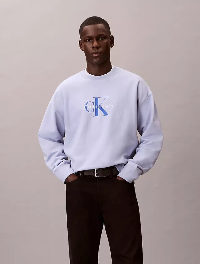 Hochwertiges Frottee-Sweatshirt mit Monogram-Logo und lockerer Passform Hochwertiges Frottee-Sweatshirt mit Monogram-Logo und lockerer Passform