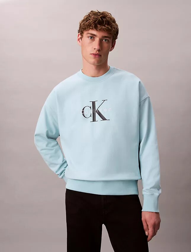 Hochwertiges Frottee-Sweatshirt mit Monogram-Logo und lockerer Passform Hochwertiges Frottee-Sweatshirt mit Monogram-Logo und lockerer Passform
