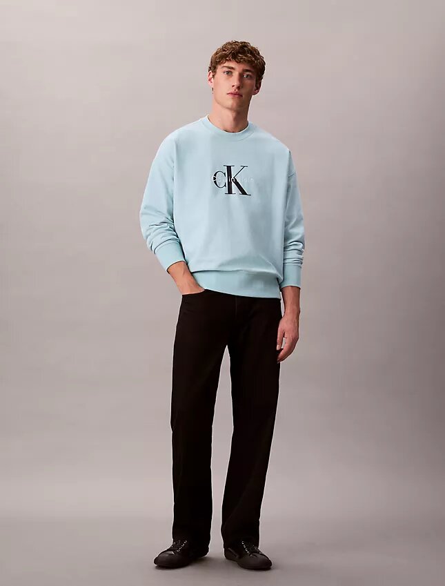 Hochwertiges Frottee-Sweatshirt mit Monogram-Logo und lockerer Passform Hochwertiges Frottee-Sweatshirt mit Monogram-Logo und lockerer Passform