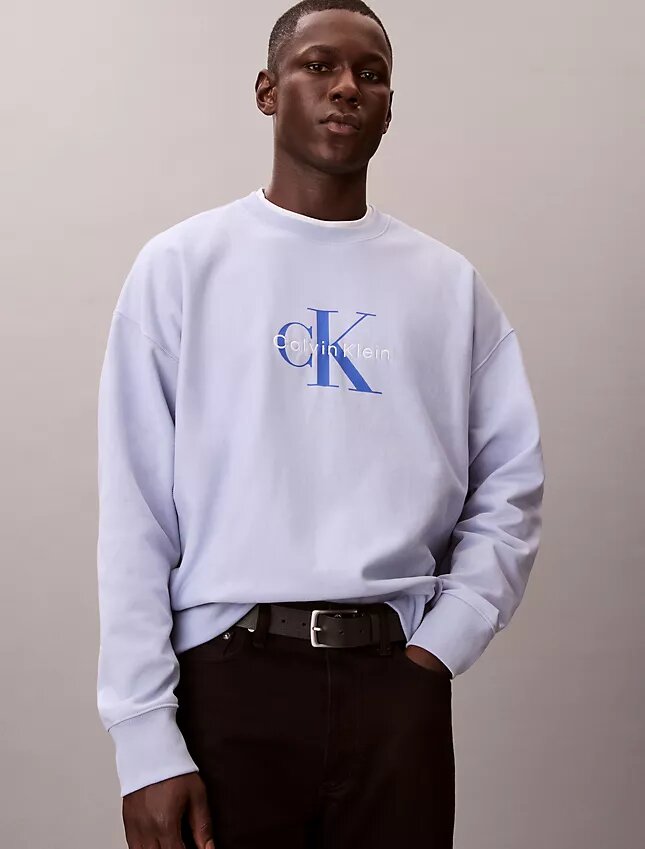 Hochwertiges Frottee-Sweatshirt mit Monogram-Logo und lockerer Passform Hochwertiges Frottee-Sweatshirt mit Monogram-Logo und lockerer Passform