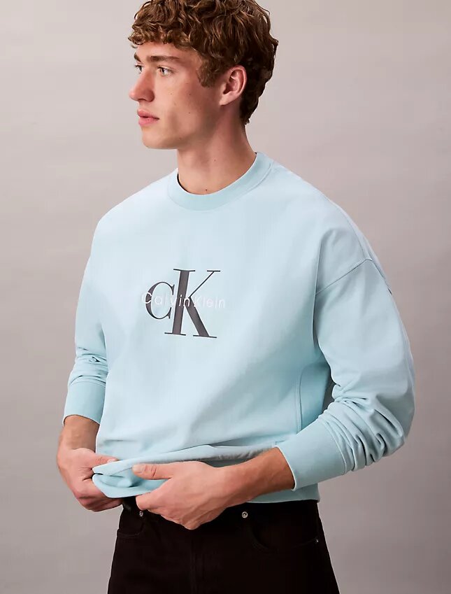 Hochwertiges Frottee-Sweatshirt mit Monogram-Logo und lockerer Passform Hochwertiges Frottee-Sweatshirt mit Monogram-Logo und lockerer Passform