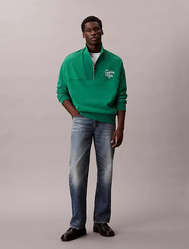 Hochwertiges Sweatshirt aus Fleece mit lockerem Schnitt und Viertelreißverschluss Hochwertiges Sweatshirt aus Fleece mit lockerem Schnitt und Viertelreißverschluss