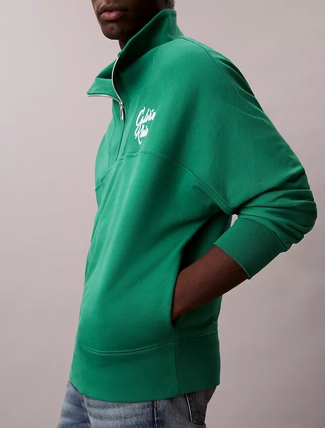 Hochwertiges Sweatshirt aus Fleece mit lockerem Schnitt und Viertelreißverschluss Hochwertiges Sweatshirt aus Fleece mit lockerem Schnitt und Viertelreißverschluss